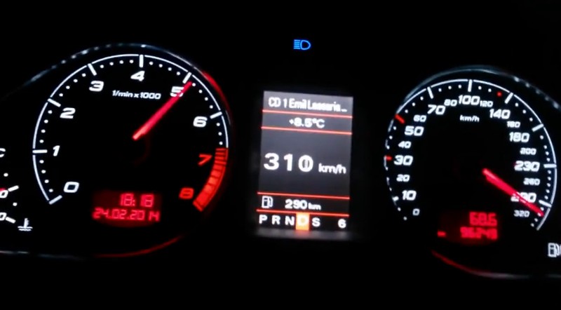 Audi RS6 gaat heel hard, 316 km per uur