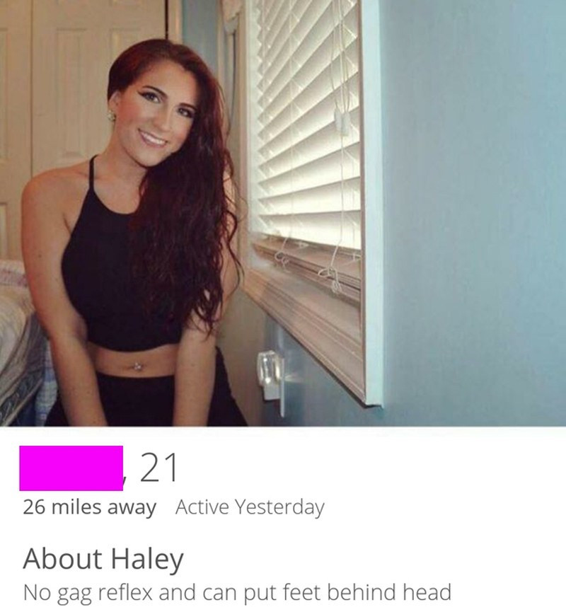 Hilarisch op Tinder 1 haley-kan-goed-pijpen-en-haar-benen-in-haar-nek-leggen